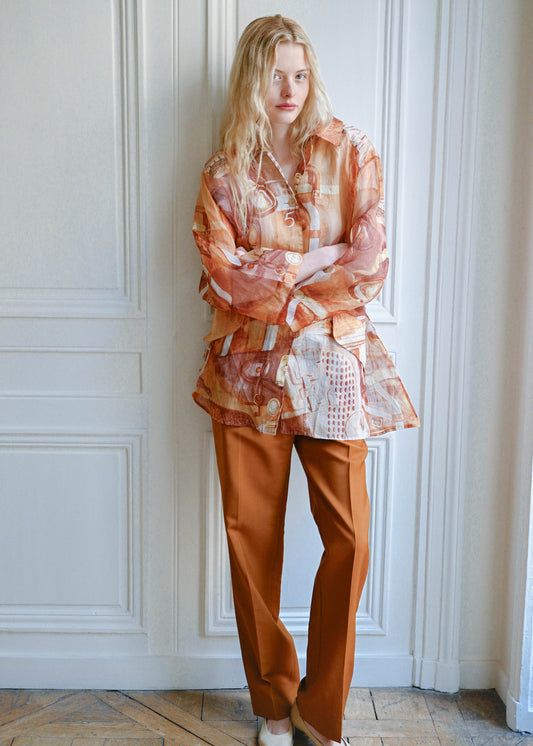 Numbers organza shirt
