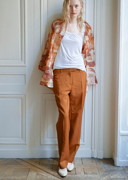 Prada orange trousers