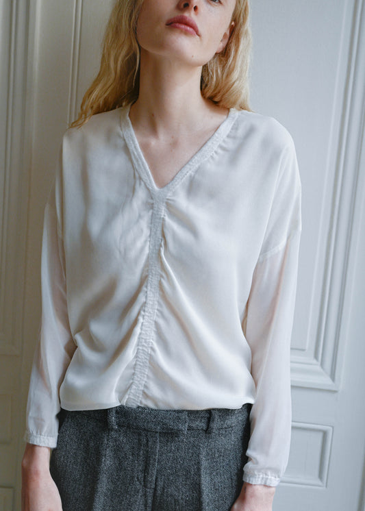 Silk contrast top