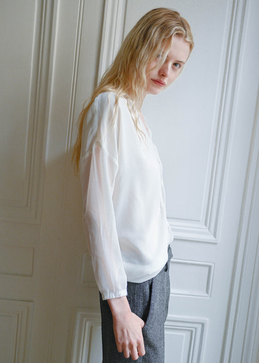 Silk contrast top