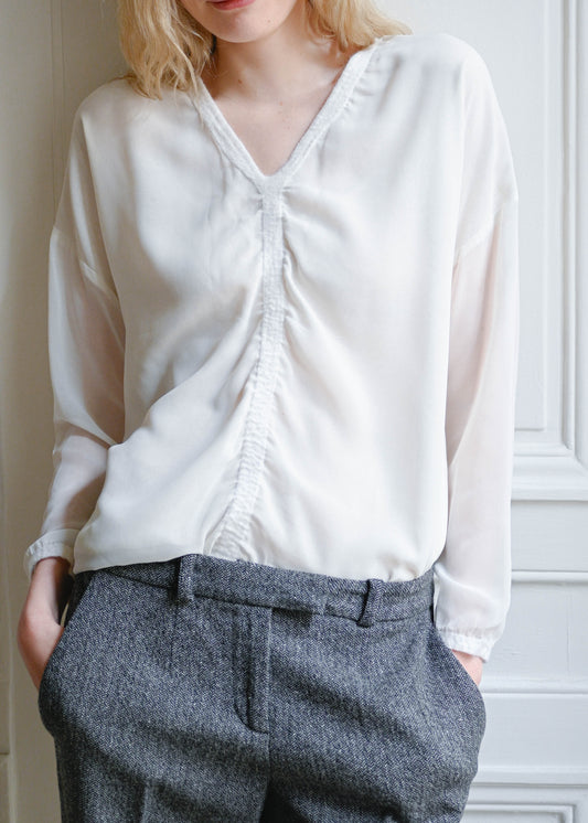 Silk contrast top