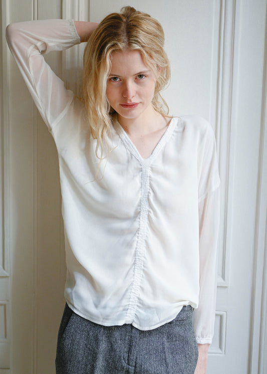Silk contrast top
