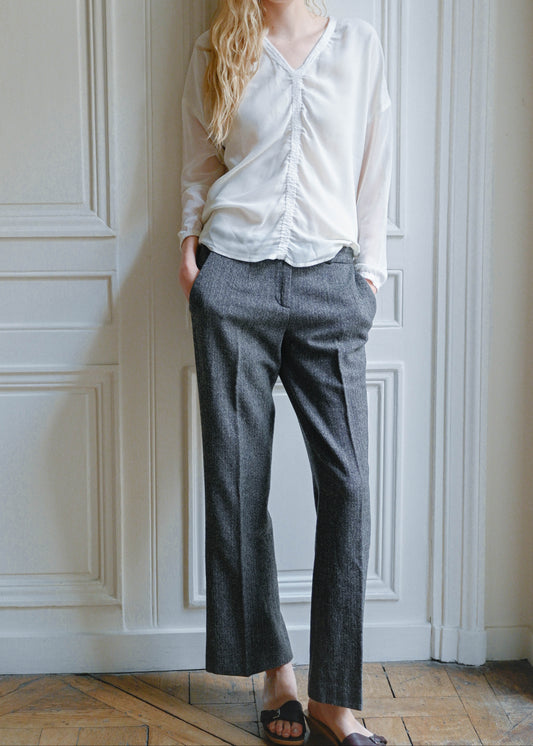 Grey wool trousers