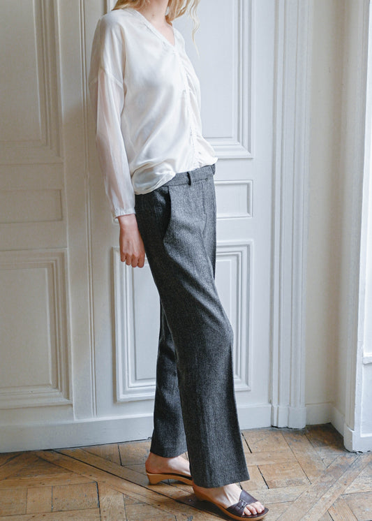 Grey wool trousers