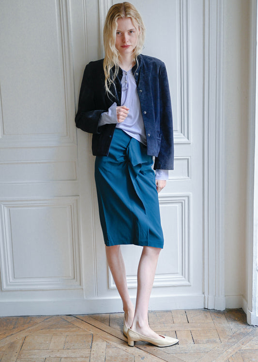 Suede navy jacket