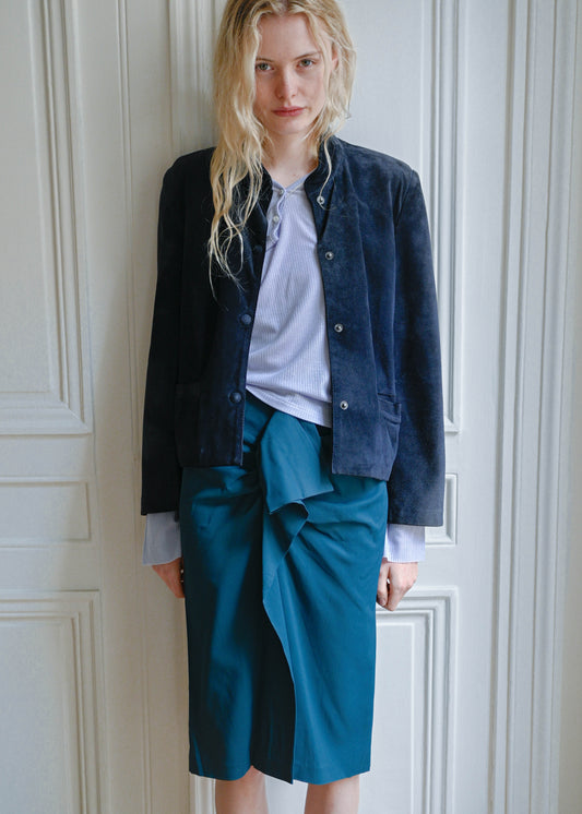 Suede navy jacket