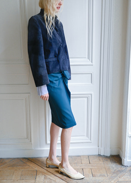 Suede navy jacket