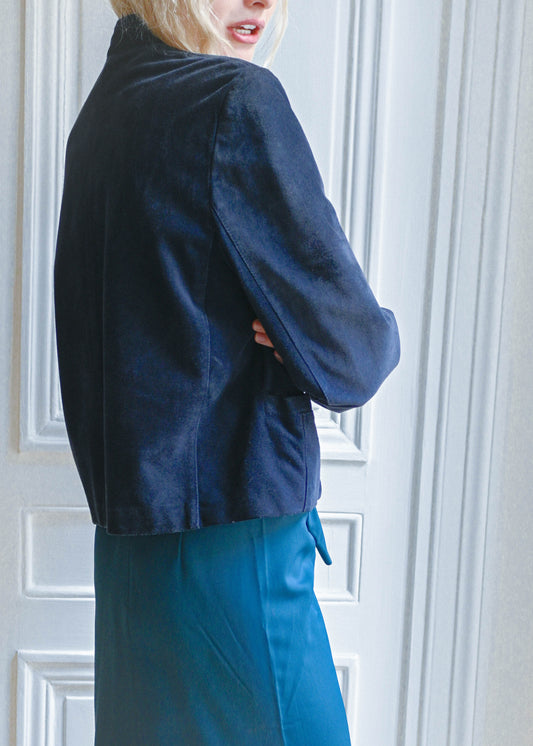 Suede navy jacket