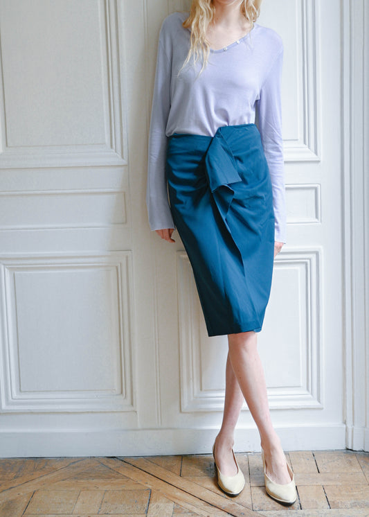 Teal ruffle skirt