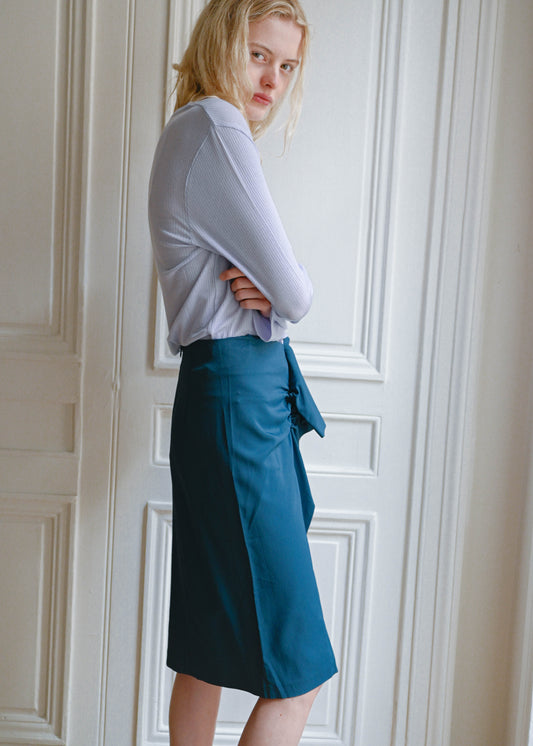 Teal ruffle skirt