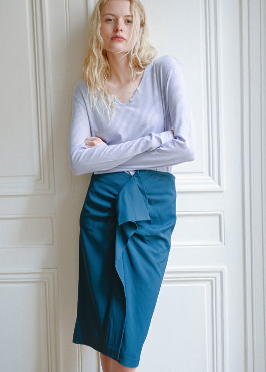 Teal ruffle skirt