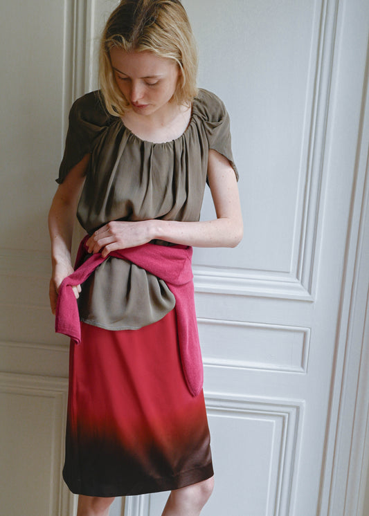 Brown drape top