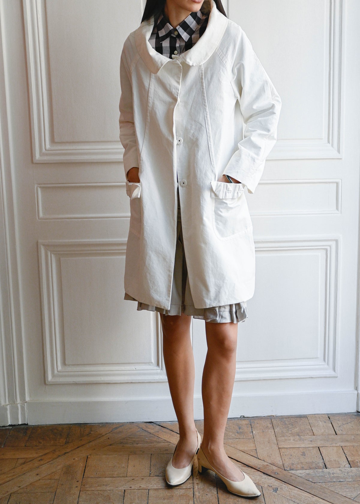 Vintage white day coat by TURN Paris