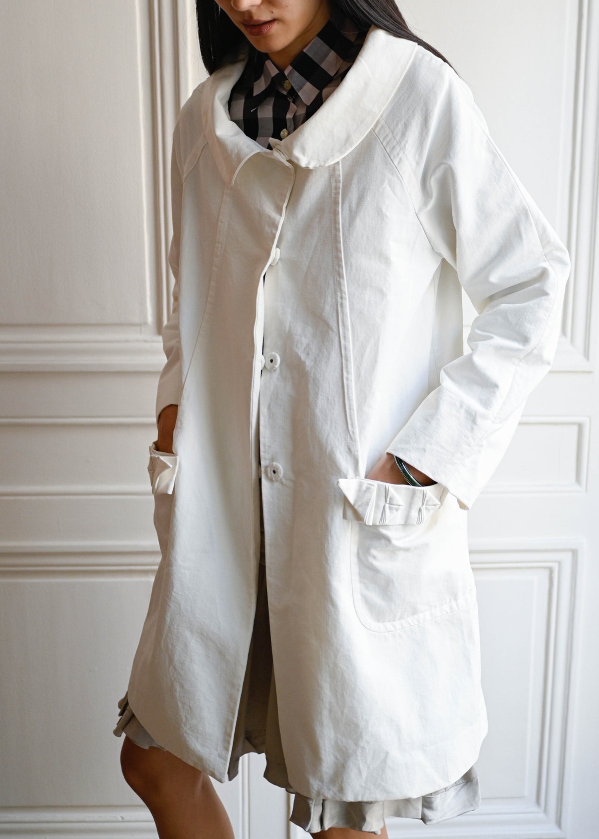 Vintage white day coat by TURN Paris