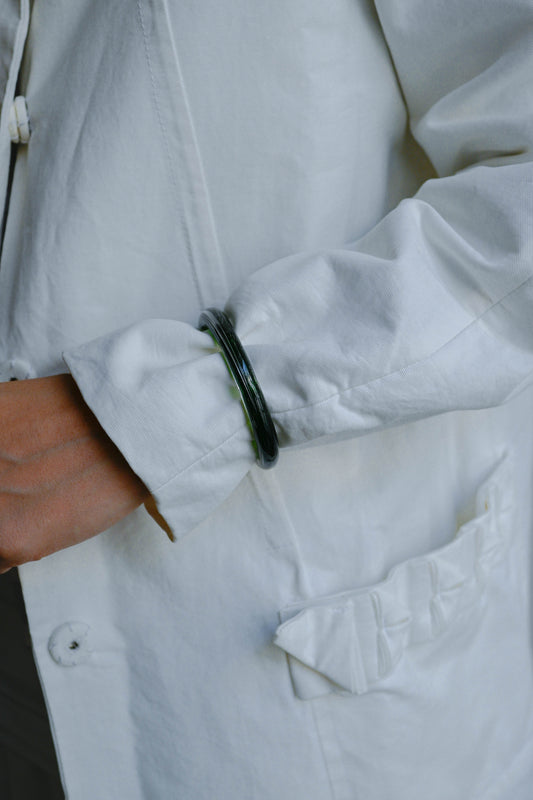 TURN Paris perrier Sleek Bangle, handmade glass bangle by La Verrerie de Biot