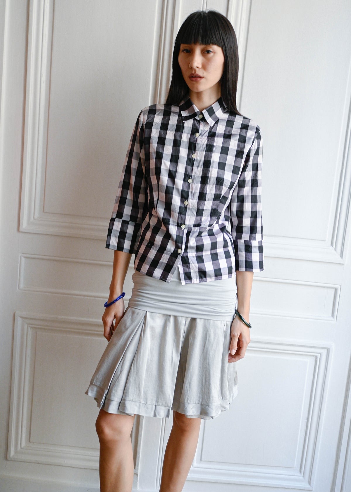 Vintage silk check shirt by TURN Paris