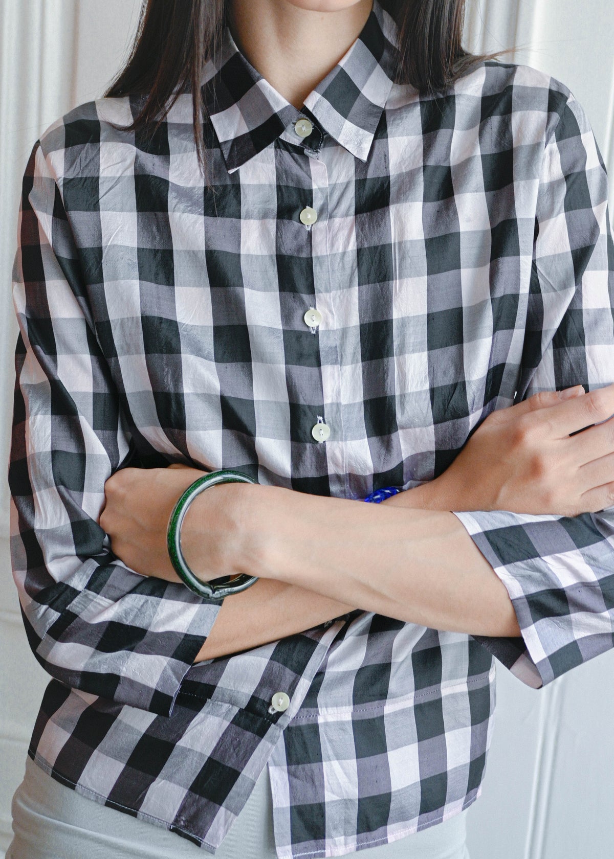 Vintage silk check shirt by TURN Paris