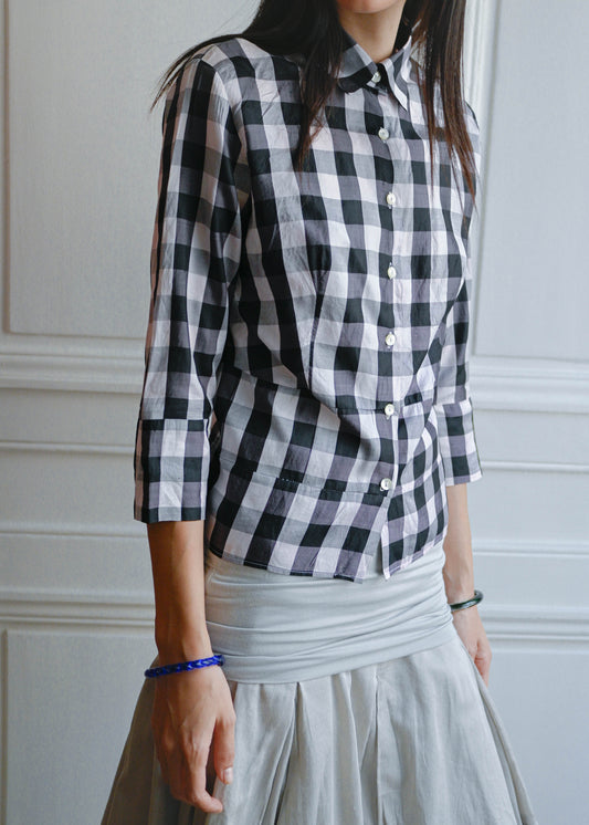 Vintage silk check shirt by TURN Paris