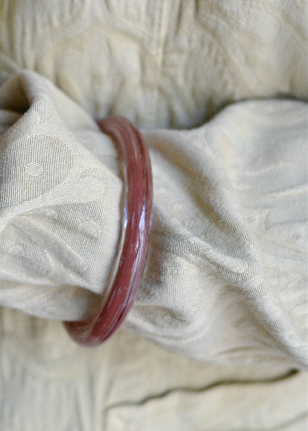 TURN Paris noisette Sleek Bangle, handmade glass bangle by La Verrerie de Biot