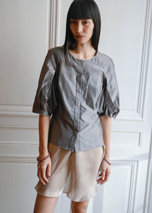 Vintage taupe bouffant shirt by TURN Paris