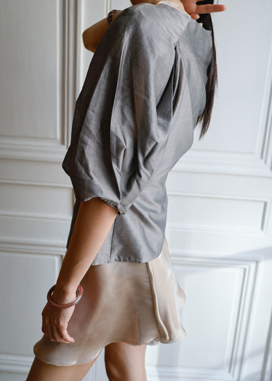 Vintage taupe bouffant shirt by TURN Paris