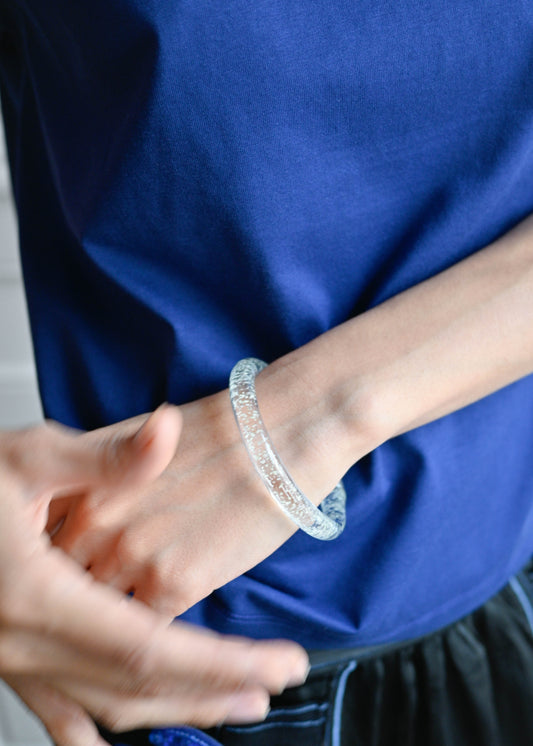 TURN Paris Luminescent Sleek Bangle, handmade glass bangle by La Verrerie de Biot
