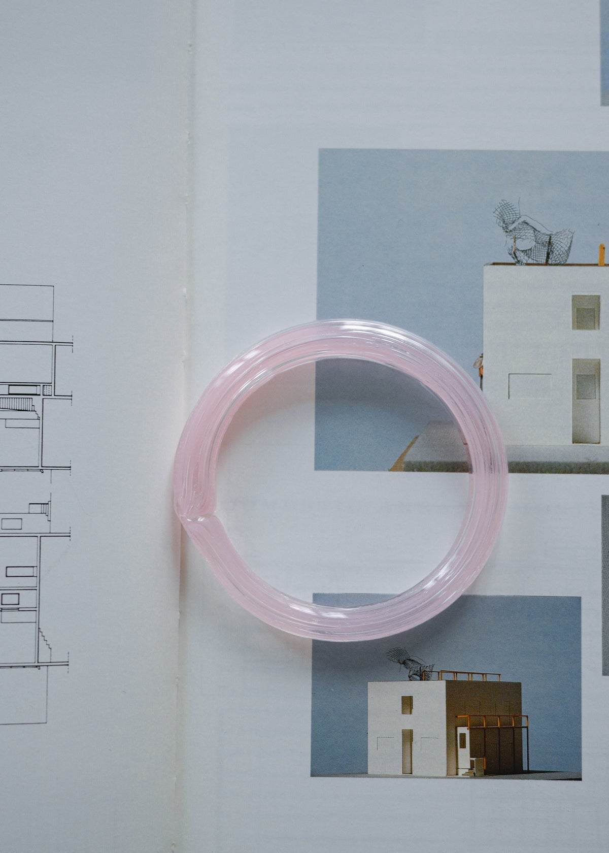 TURN Paris gum pink Sleek Bangle, handmade glass bangle by La Verrerie de Biot