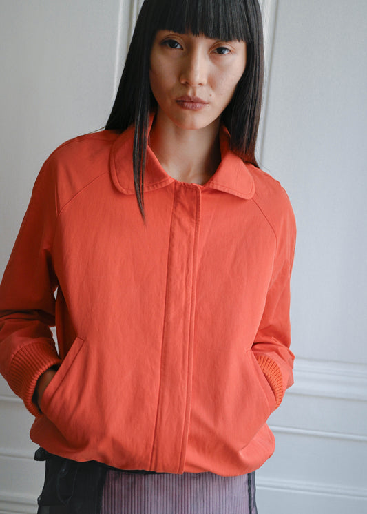 Vintage crinkled orange bomber by TURN Paris