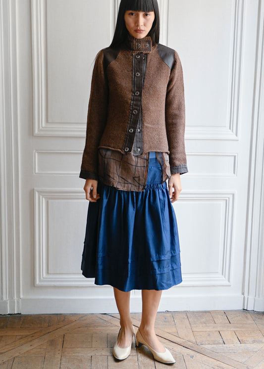 Vintage leather trim jacket by TURN Paris