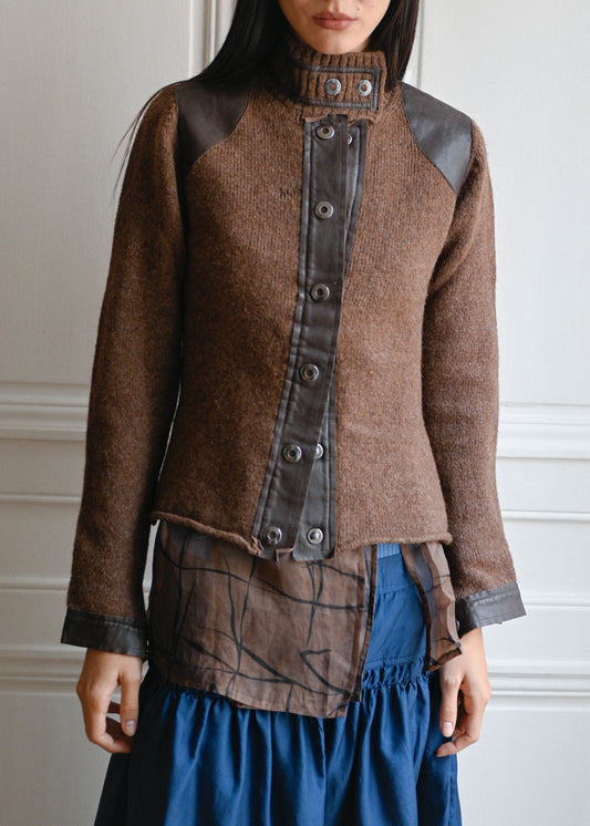 Vintage leather trim jacket by TURN Paris