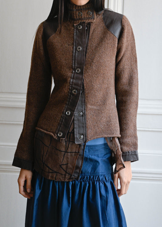 Vintage leather trim jacket by TURN Paris