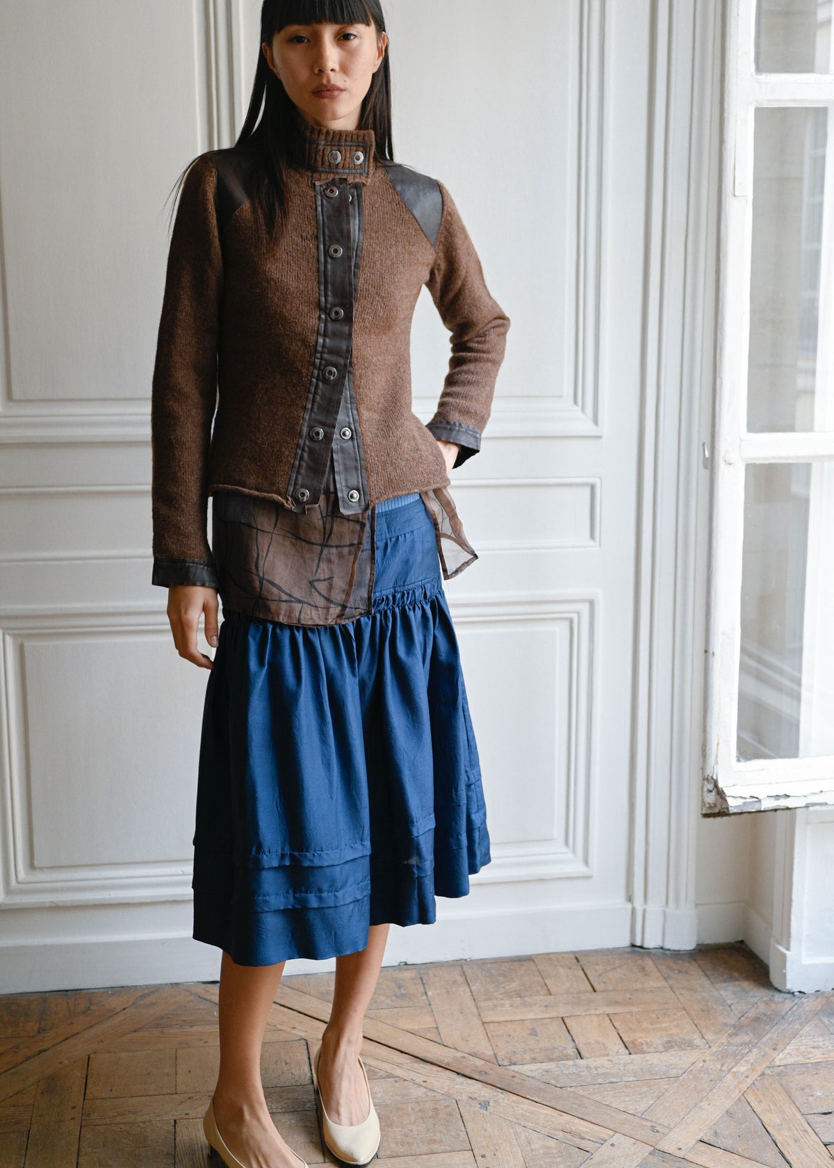 Vintage blue flow skirt by TURN Paris