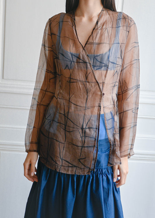 Vintage sheer check shirt by TURN Paris