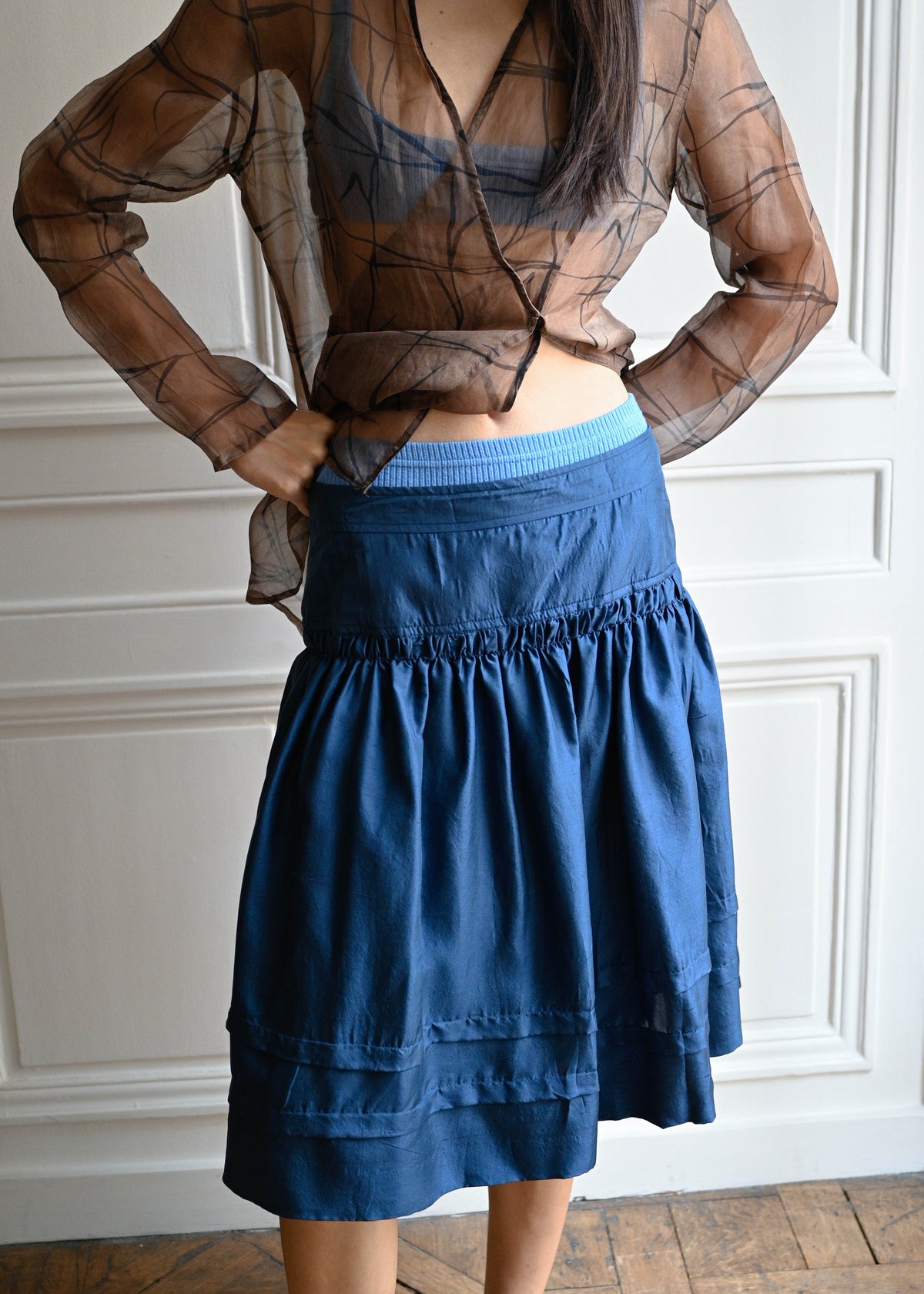 Vintage blue flow skirt by TURN Paris