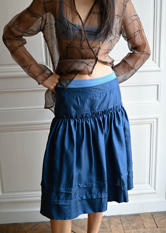 Vintage blue flow skirt by TURN Paris