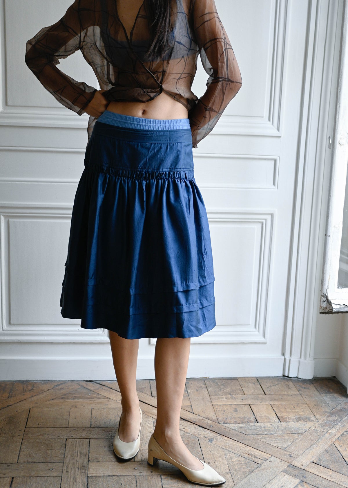 Vintage blue flow skirt by TURN Paris