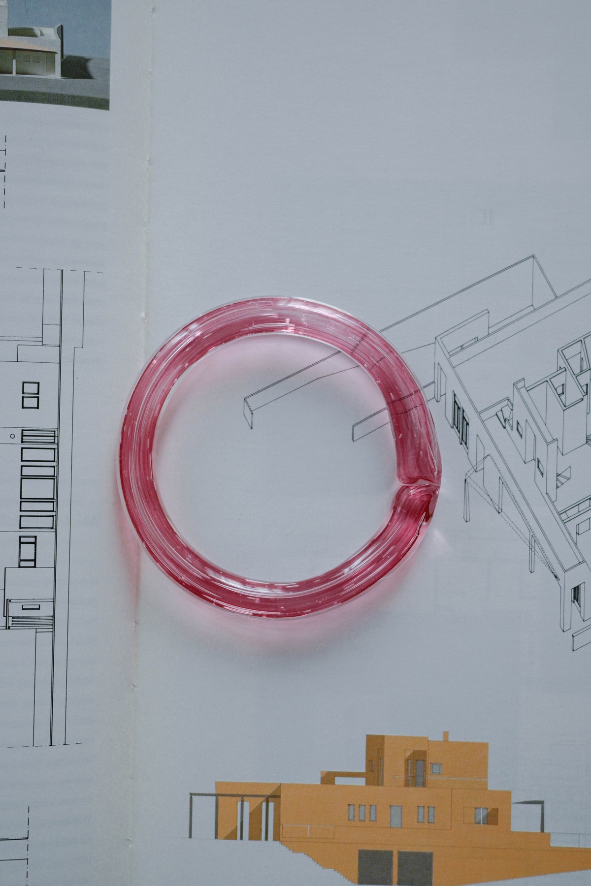 TURN Paris framboise Sleek Bangle, handmade glass bangle by La Verrerie de Biot