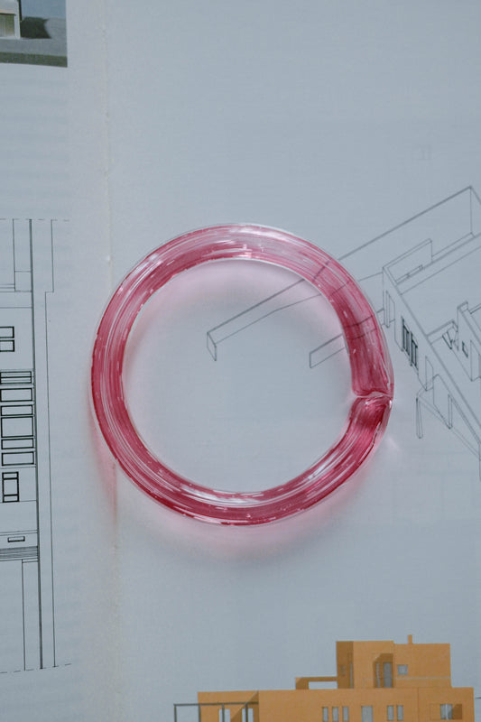 TURN Paris framboise Sleek Bangle, handmade glass bangle by La Verrerie de Biot