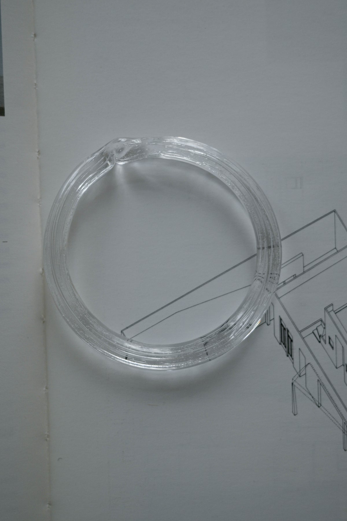 TURN Paris ice Sleek Bangle, handmade glass bangle by La Verrerie de Biot