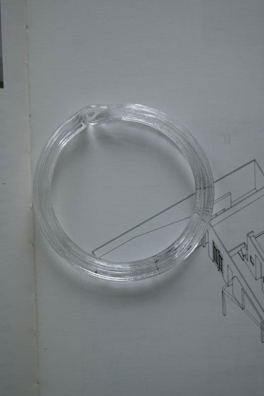 TURN Paris ice Sleek Bangle, handmade glass bangle by La Verrerie de Biot