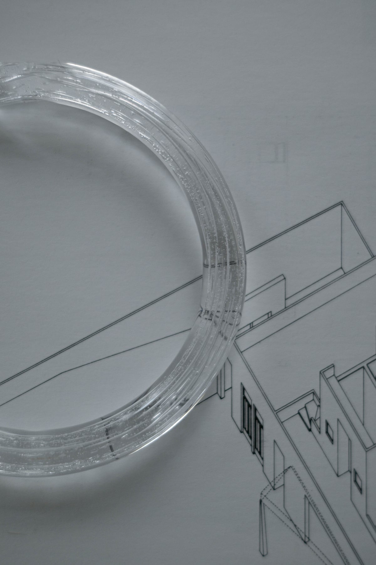 TURN Paris ice Sleek Bangle, handmade glass bangle by La Verrerie de Biot