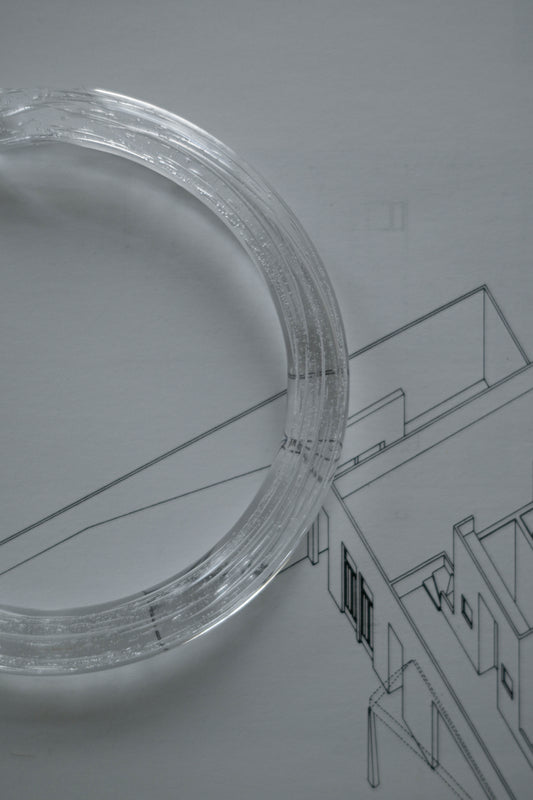 TURN Paris ice Sleek Bangle, handmade glass bangle by La Verrerie de Biot