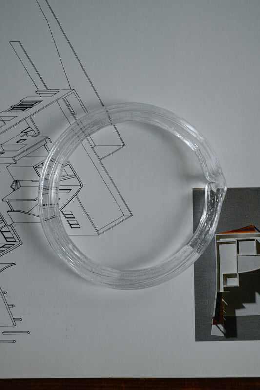TURN Paris ice Sleek Bangle, handmade glass bangle by La Verrerie de Biot