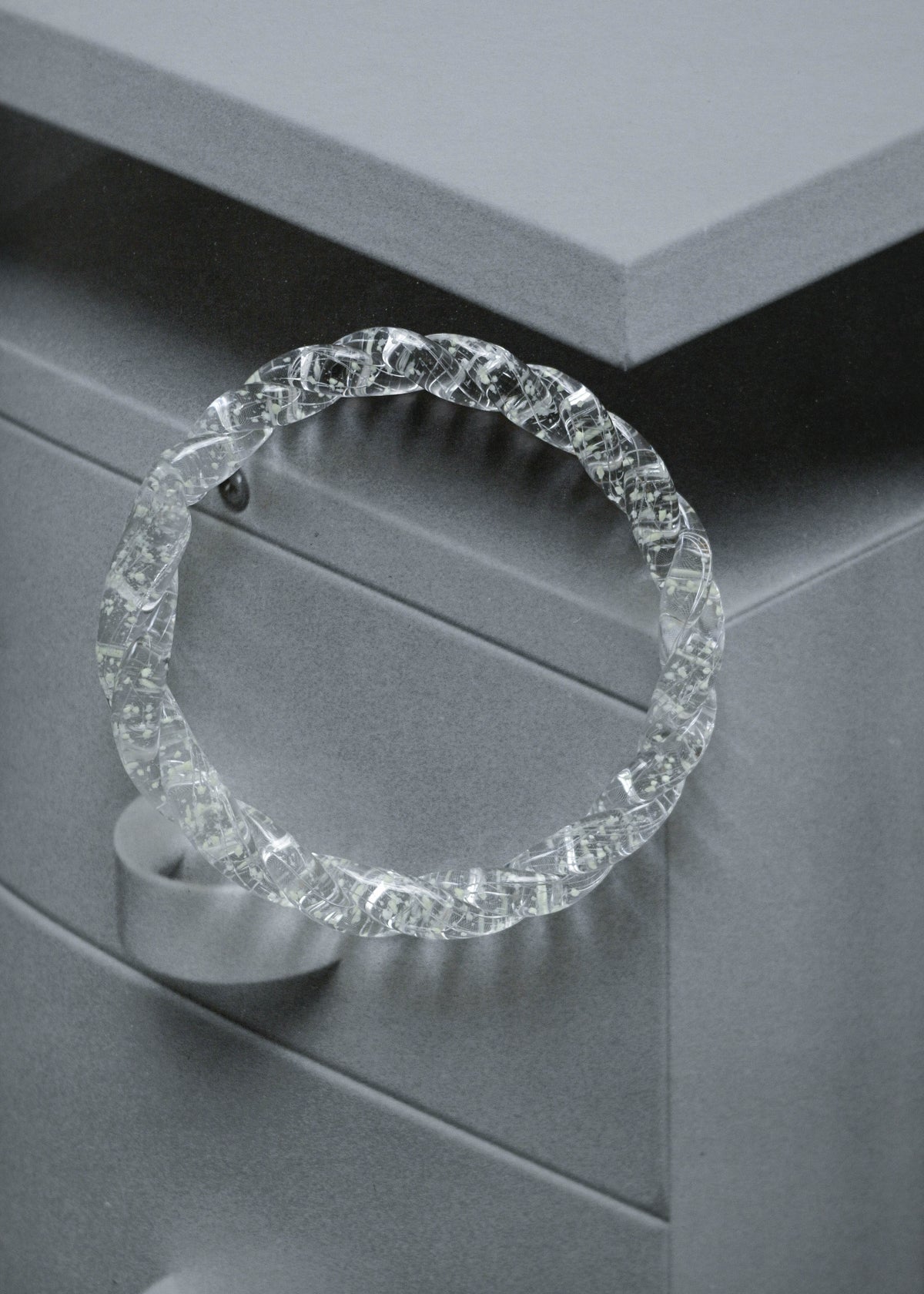 TURN Paris Luminescent Twisted Bangle, handmade glass bangle by La Verrerie de Biot