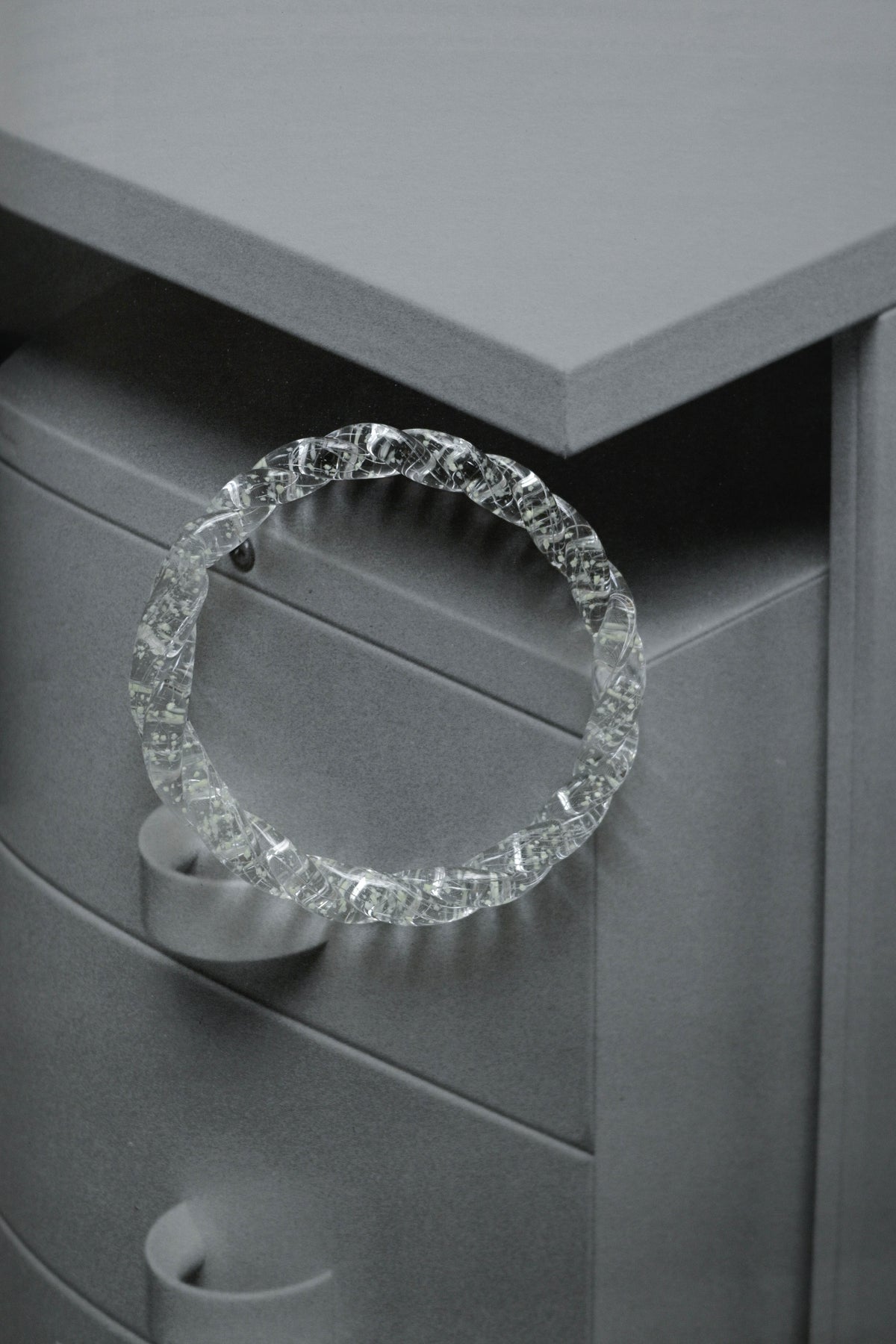 TURN Paris Luminescent Twisted Bangle, handmade glass bangle by La Verrerie de Biot
