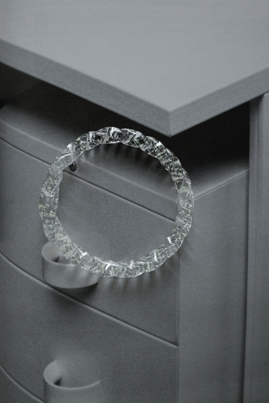 TURN Paris Luminescent Twisted Bangle, handmade glass bangle by La Verrerie de Biot