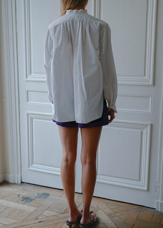 White cotton shirt, back view