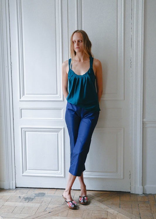Turquoise silk cami