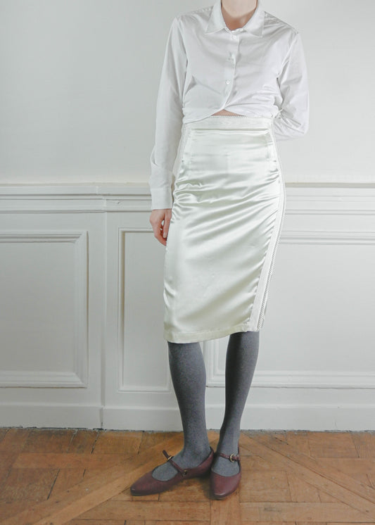 Armani silk pencil skirt in aqua green