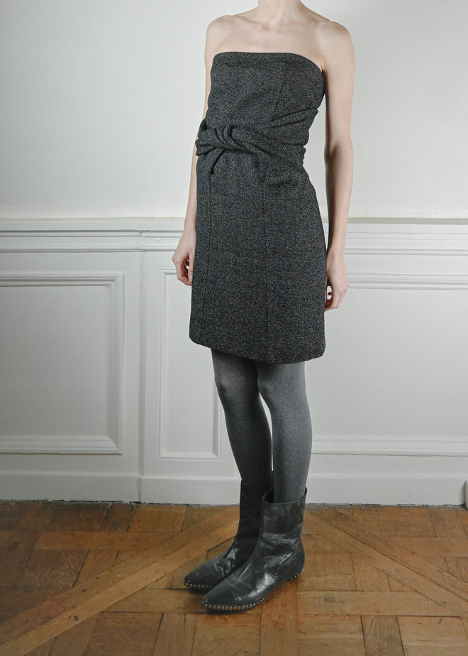TURN PARIS, Vintage Chloe black bustier dress with bow